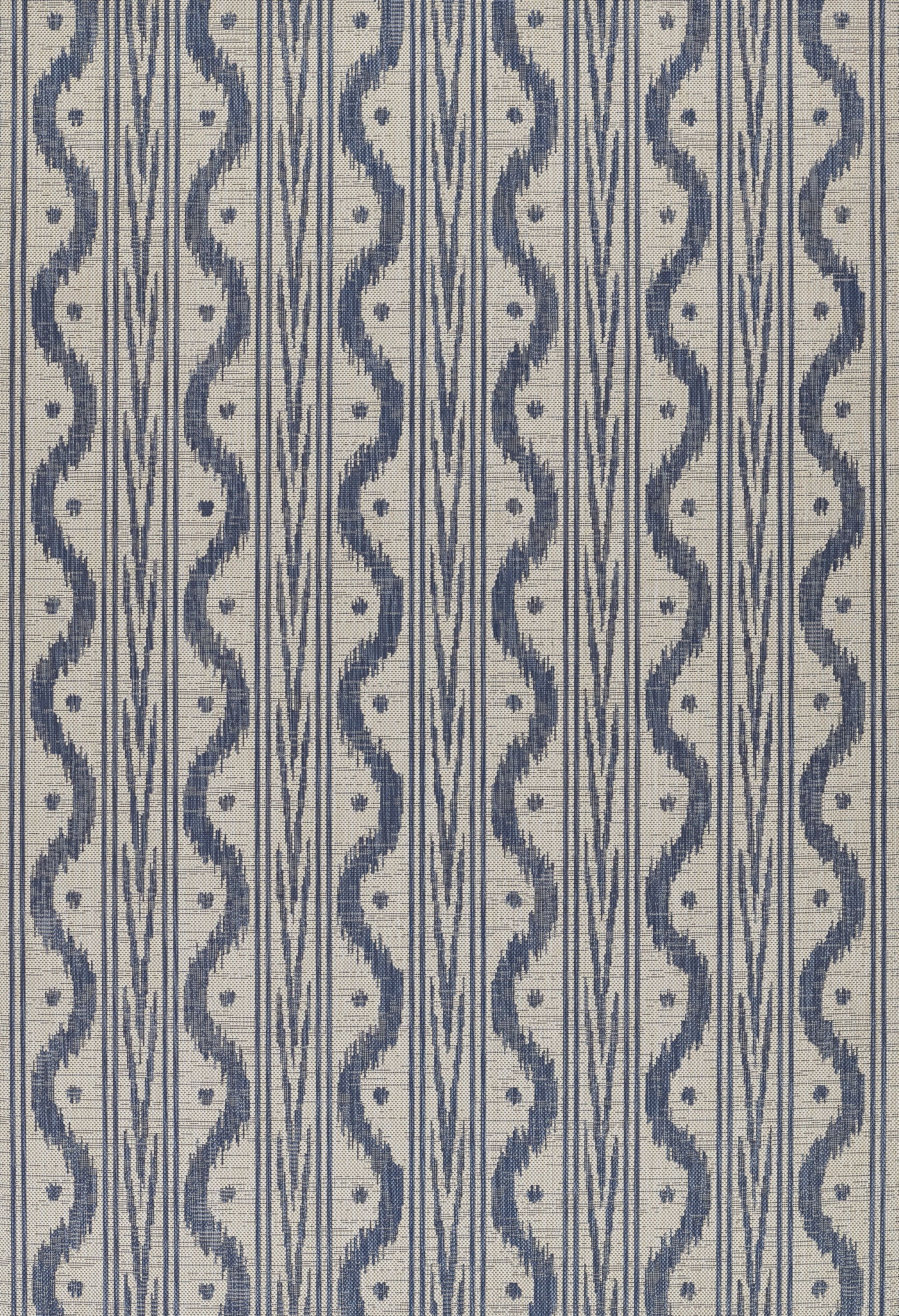 Riviera Breeze Blue and White Geometric Flat-Woven Outdoor Rug 6'6" x 9'