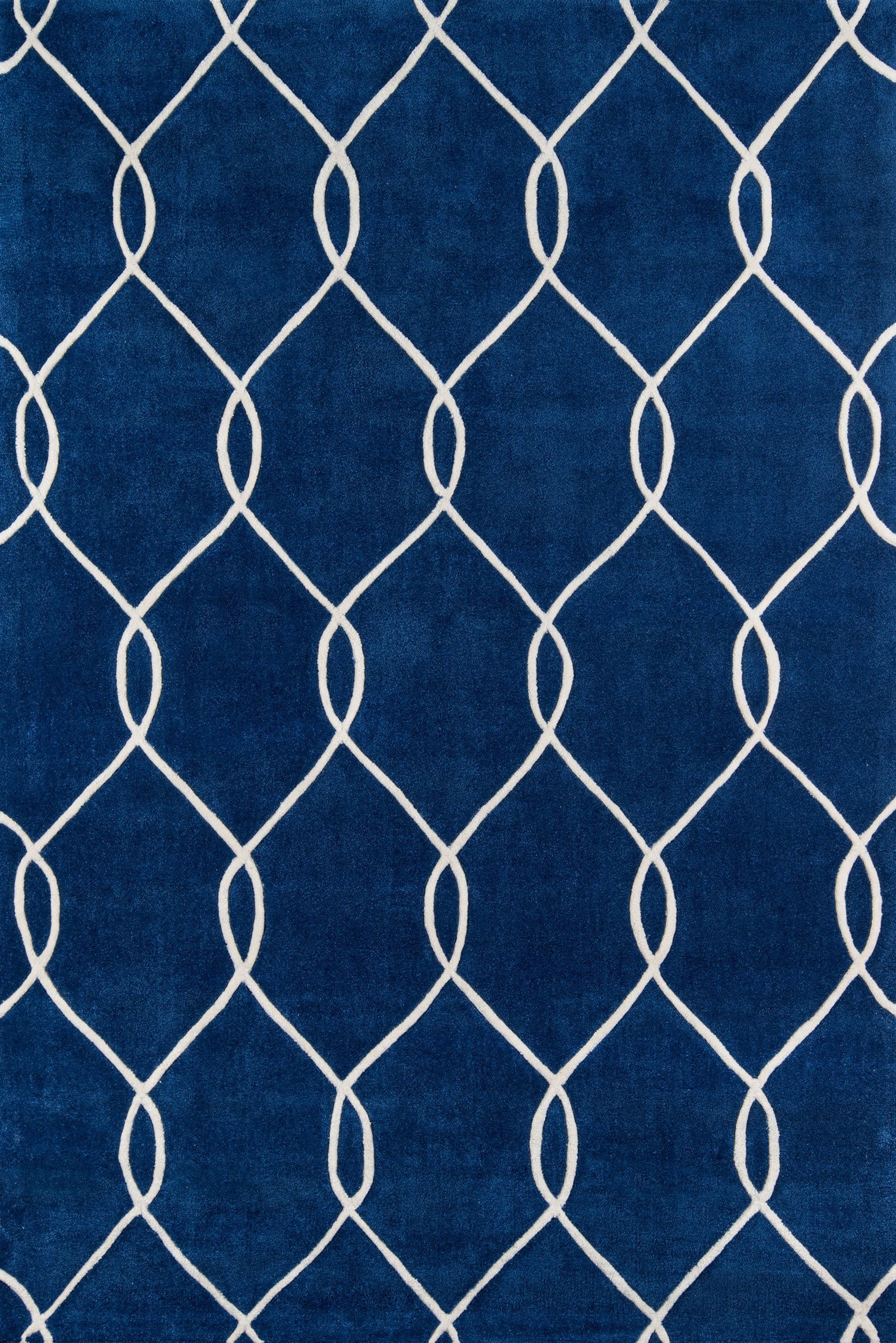 Navy Bliss Hand-Tufted Soft Polyester Rectangular Area Rug