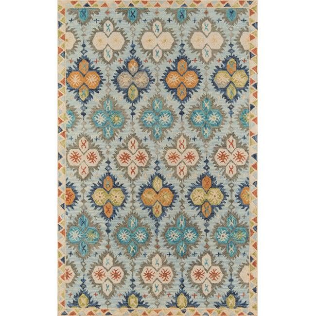 Hand Tufted Blue Wool Rectangular Area Rug 3'6" x 5'6"