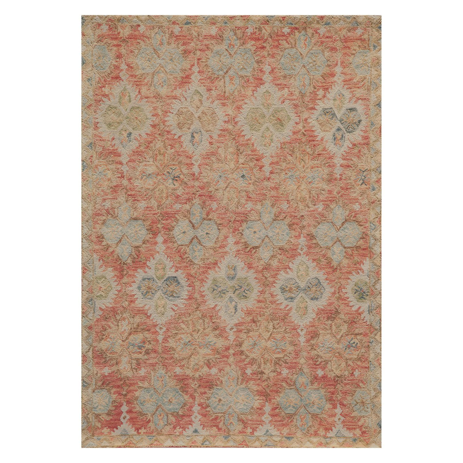 Handmade Red and Beige Wool 2'3" x 8' Runner Rug