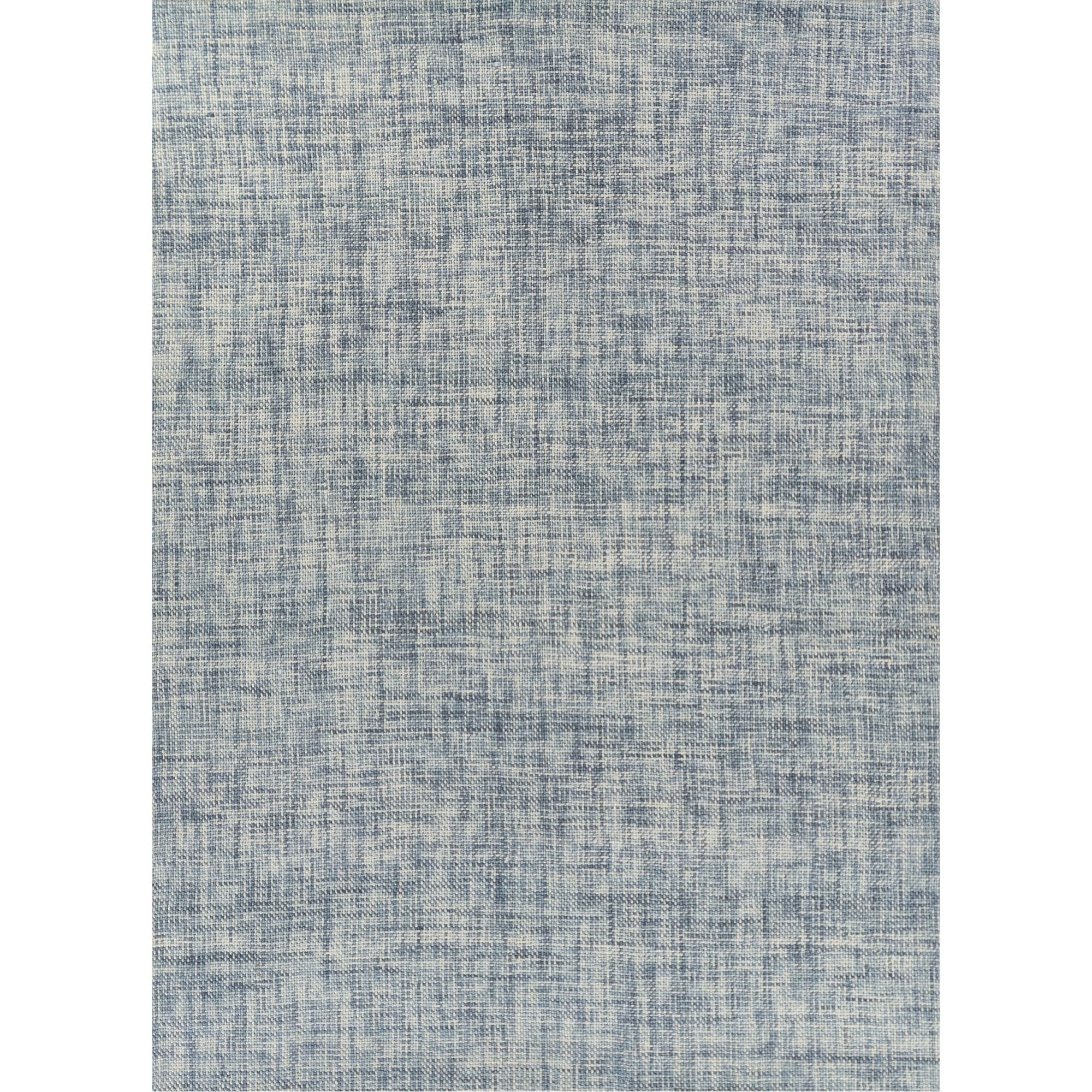 Handwoven Blue Wool Medallion Rectangular Rug, 3'6" x 5'6"