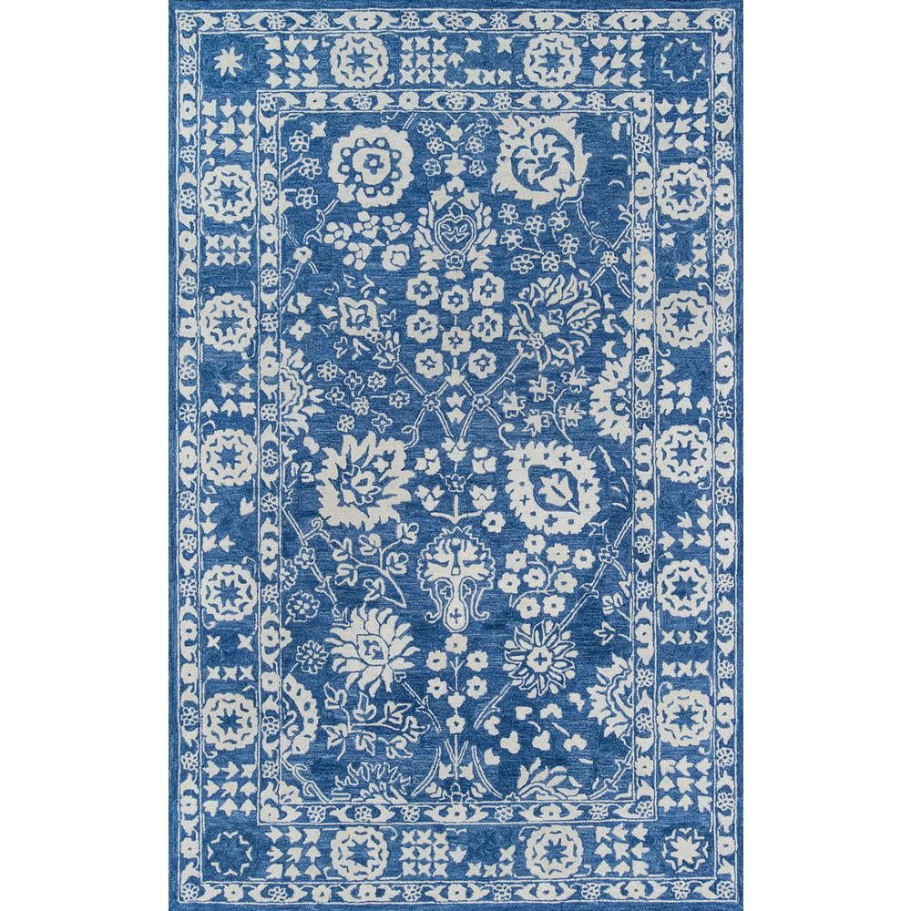 Handmade Blue Wool Tufted Rectangular Area Rug