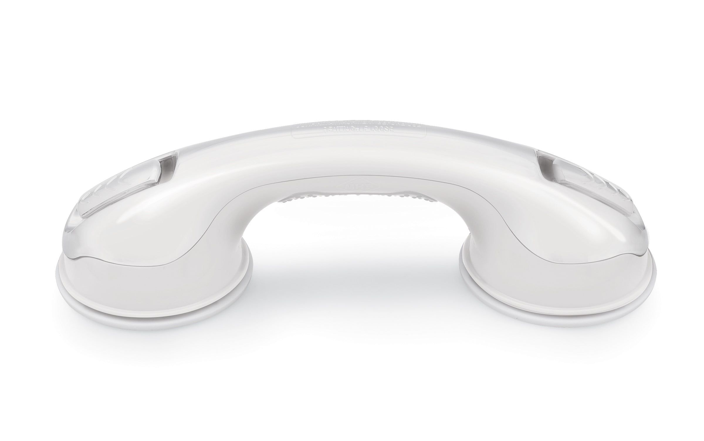 White 12" Suction Cup Bathtub and Shower Grab Bar