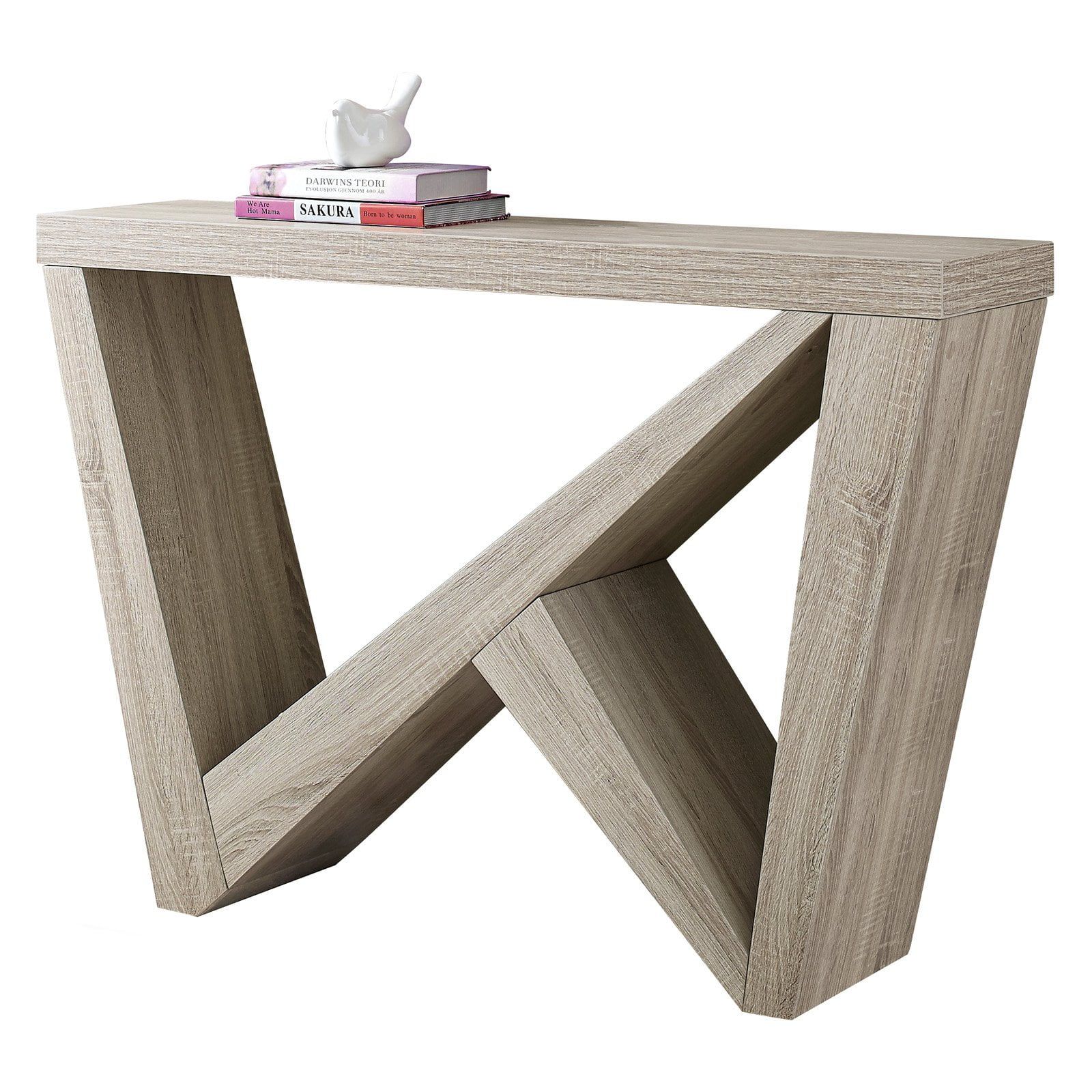 Gray Wood Modern Rectangular Console Table