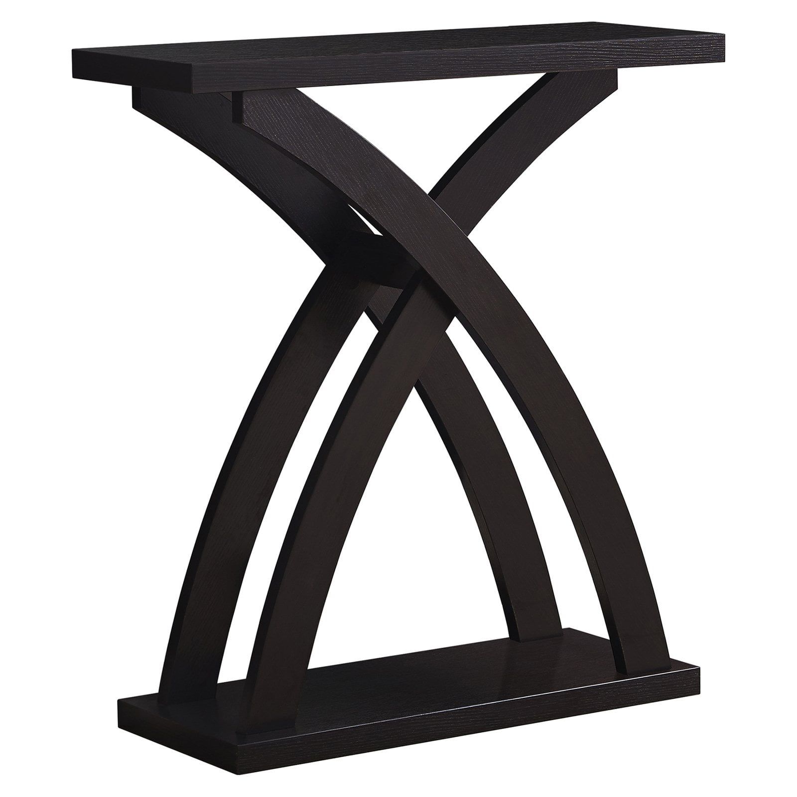 Cappuccino Espresso Contemporary Console Table with Curved Legs