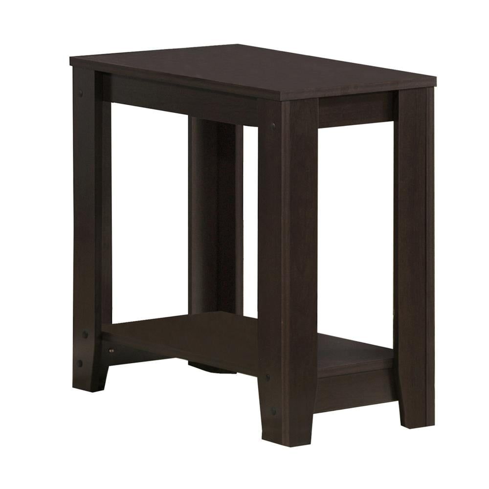 Cappuccino Brown Rectangular Two-Tier Accent Table