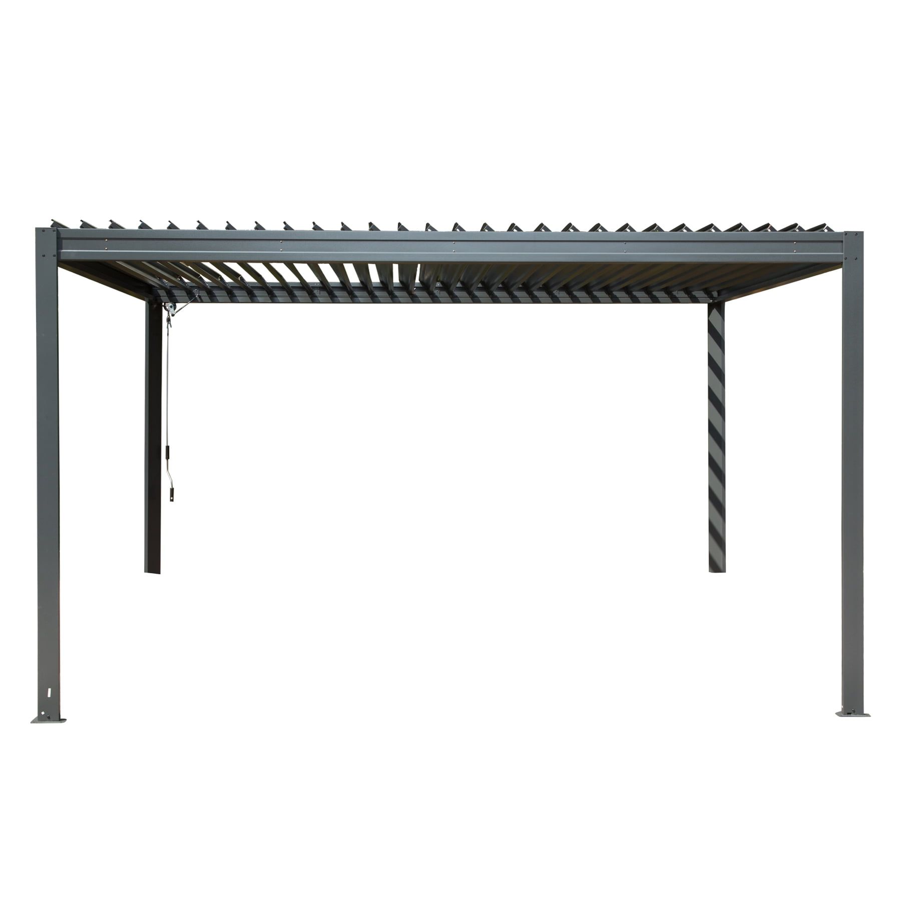 Gray Aluminum Louvered Pergola with Adjustable Roof, 10x13 ft