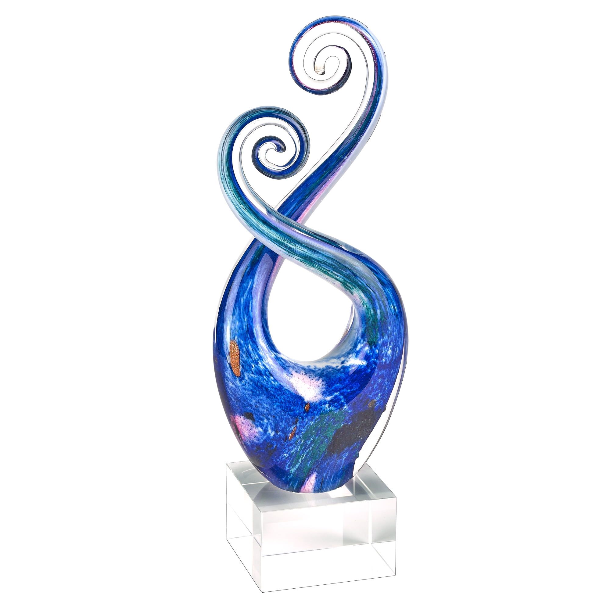 Monet Murano Style Colorful Glass Swirl Centerpiece