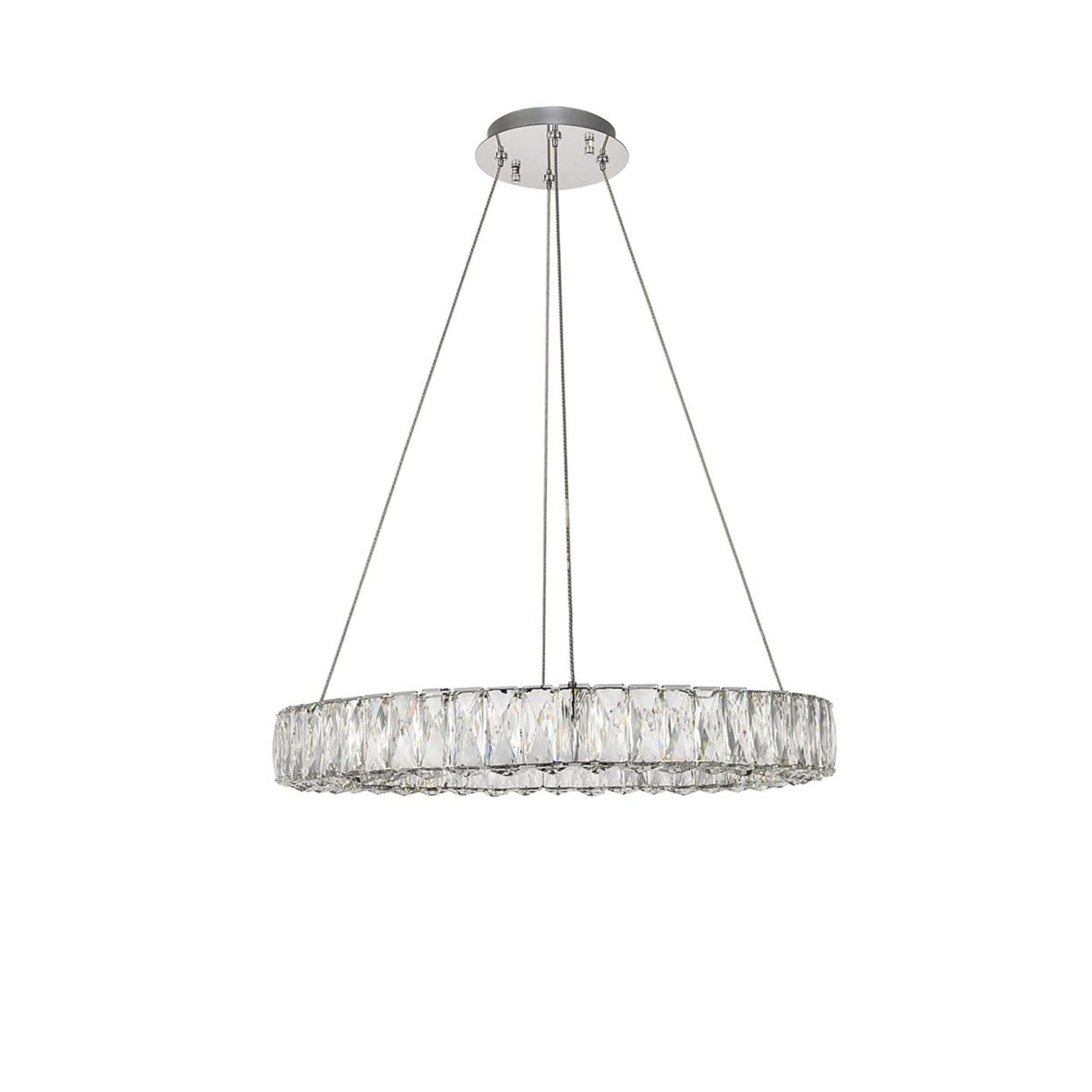 Monroe Chrome Stainless Steel & Crystal LED Chandelier
