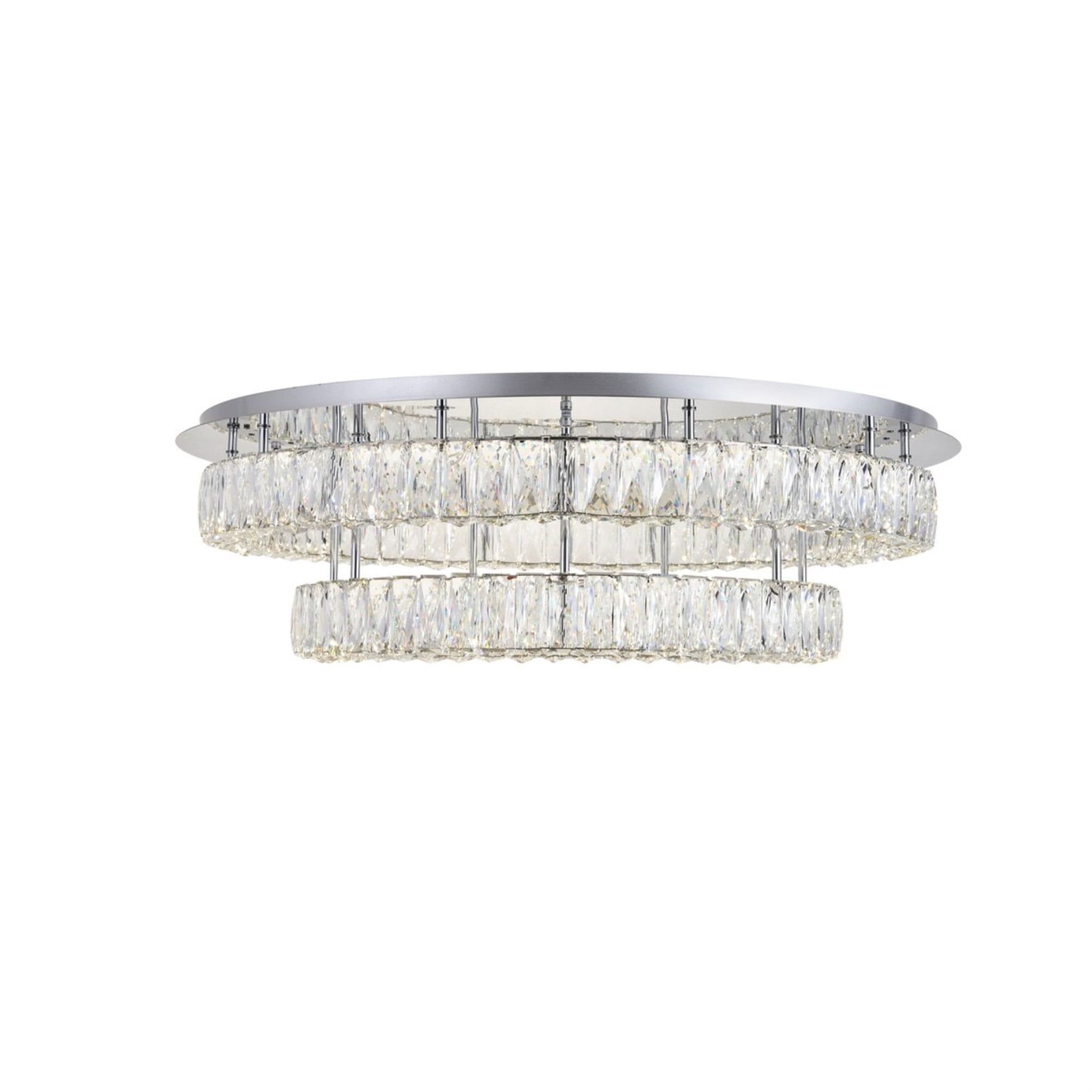 Monroe Chrome LED Flush Mount with Clear Royal Cut Crystal