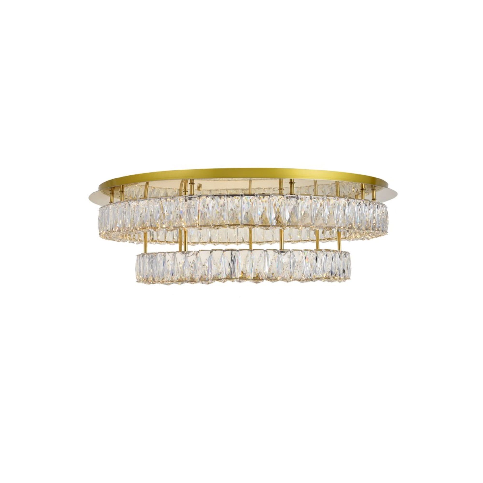 Monroe Gold LED Flush Mount with Royal Cut Clear Crystals