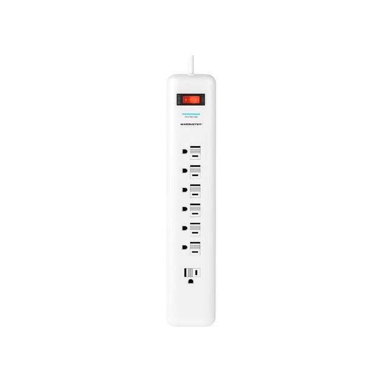 Monster 6 ft. White 7-Outlet Surge Protector Power Strip