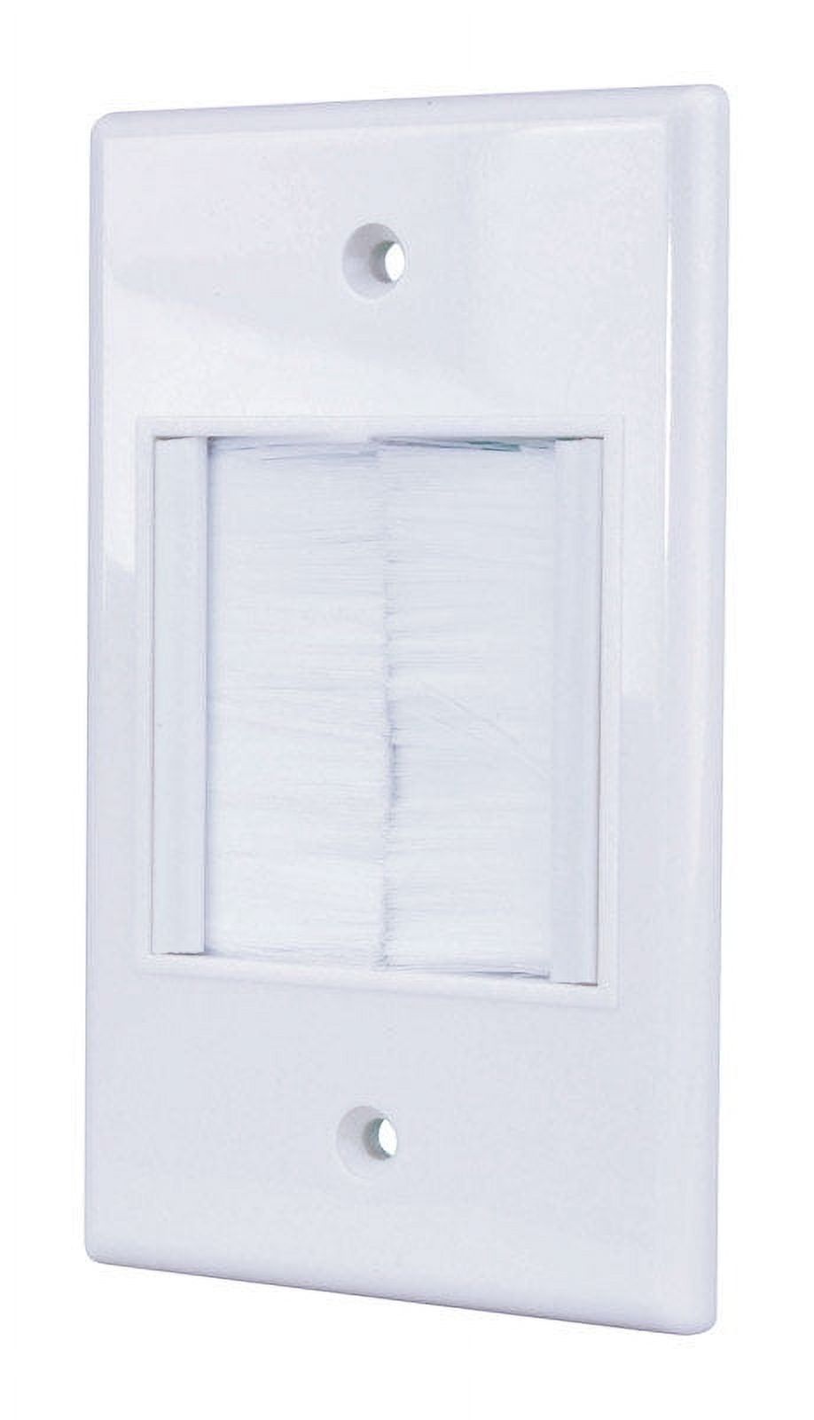 White Single-Gang WideMouth Brush Wall Plate