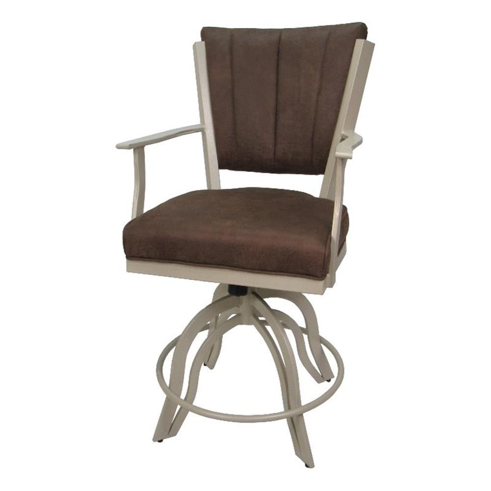 Montana Beige and Brown Metal Swivel Counter Stool