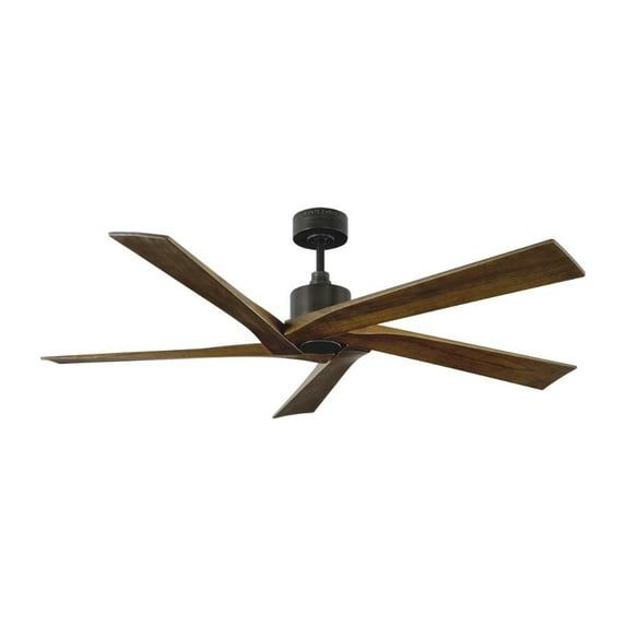 Aspen 56" Aged Pewter Ceiling Fan with Dark Walnut Blades