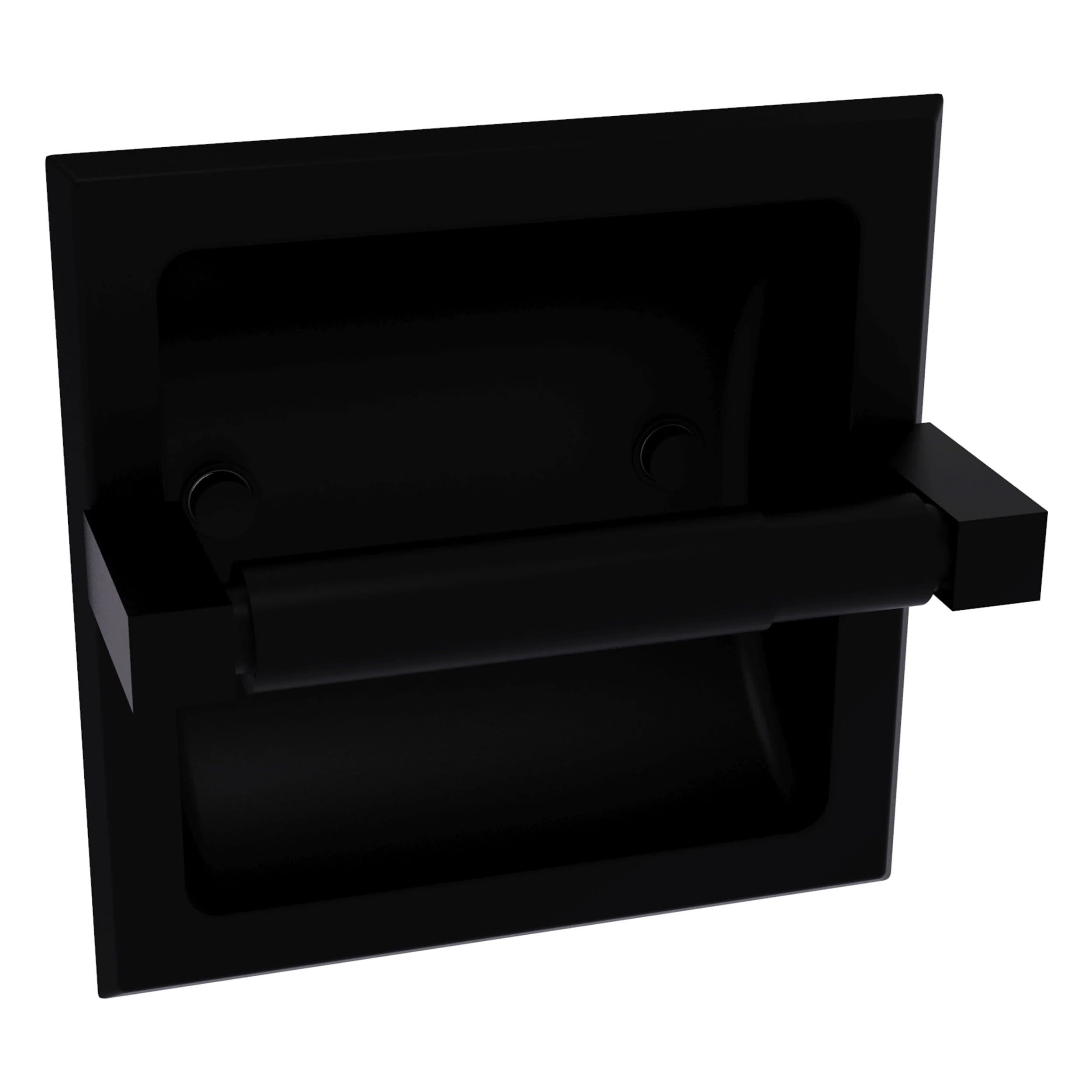 Matte Black Brass Recessed Toilet Paper Holder