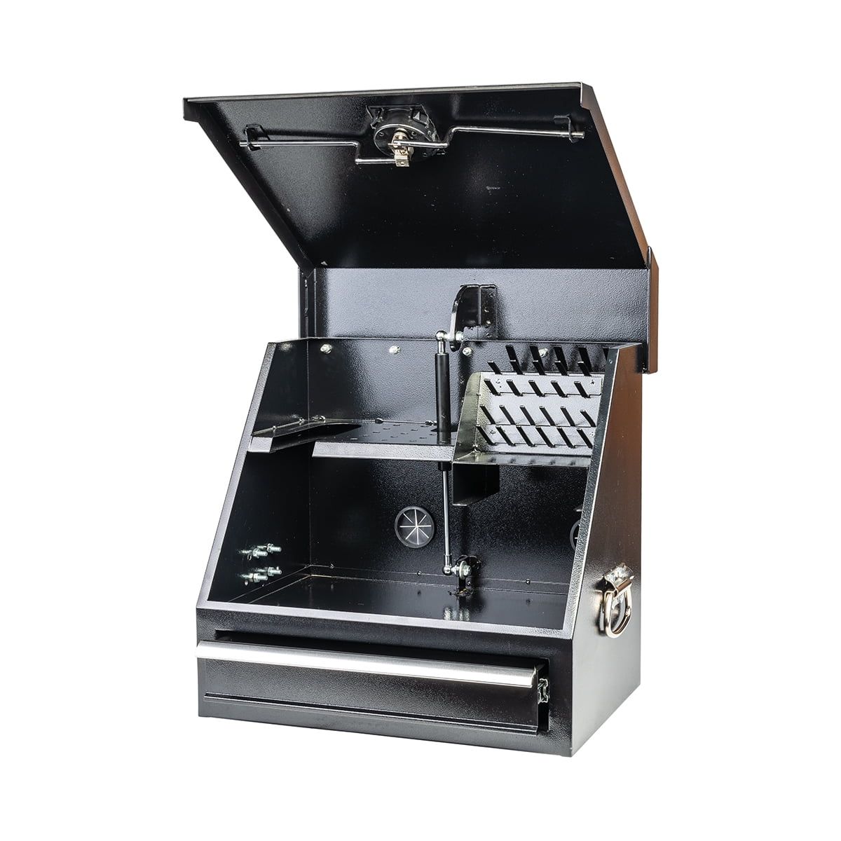 Black Steel 18" Lockable Triangle Shopbox with Drawer