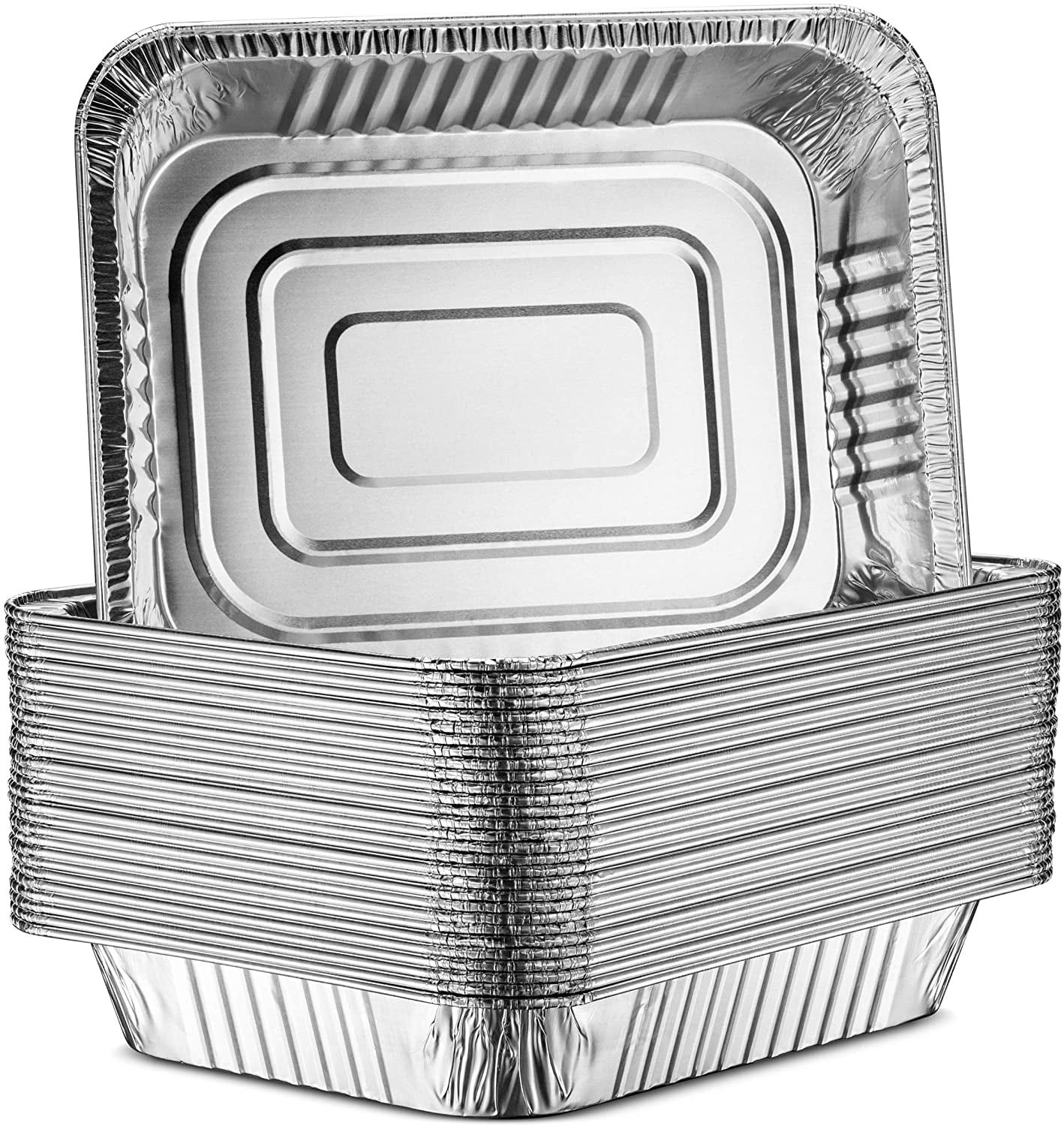 30-Pack Silver Aluminum Disposable Rectangle Pans