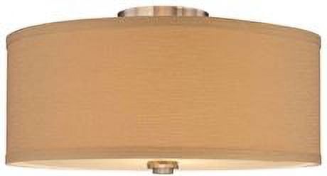 Brushed Nickel Glass Drum LED Ceiling Fixture