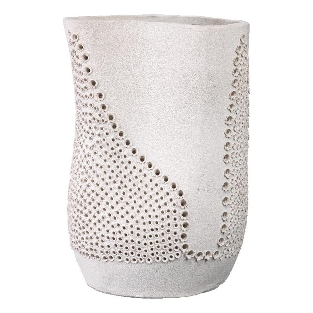 Handcrafted Off-White Porcelain Decorative Table Vase