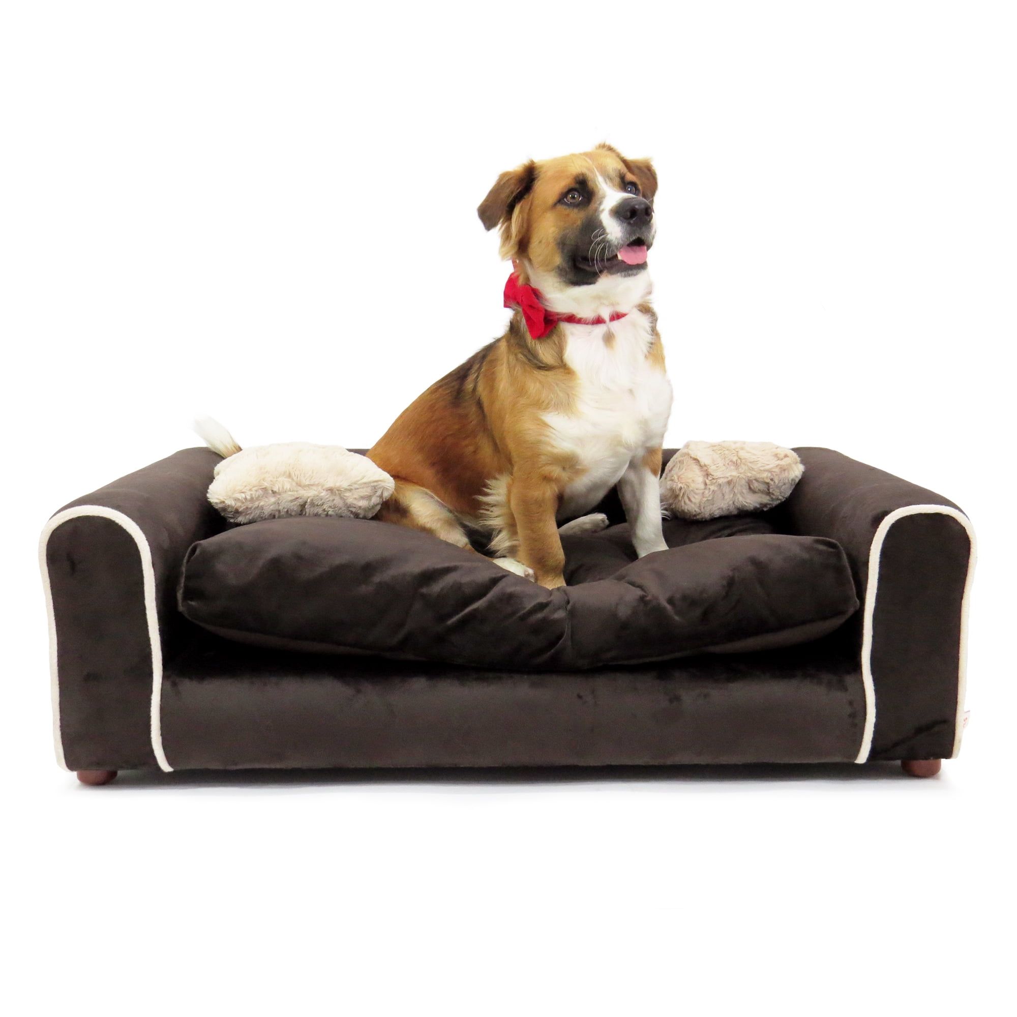 Large Chocolate Orthopedic Elevated Waterproof Dog Sofa Bed