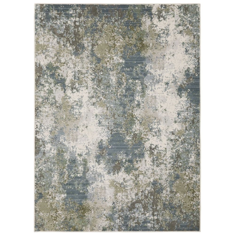 Caravan Luxe Blue Speckled Transitional Area Rug 9'10" x 12'10"