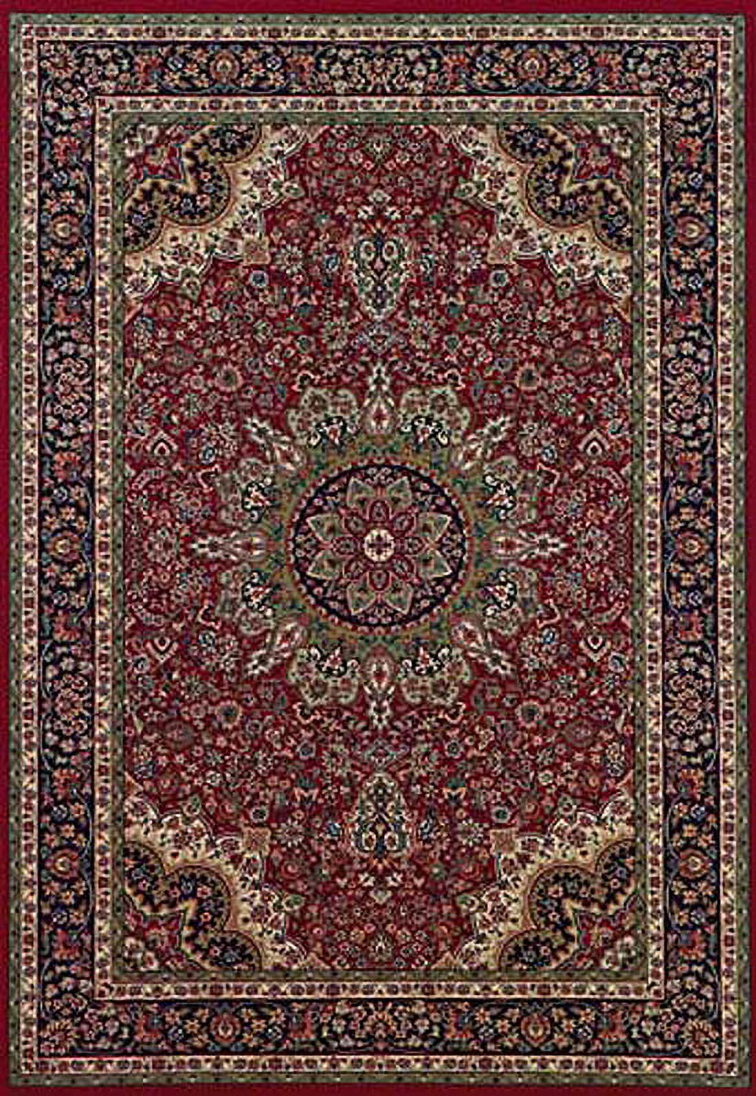 Ancient Persia Inspired Square 8' Red Synthetic Oriental Rug