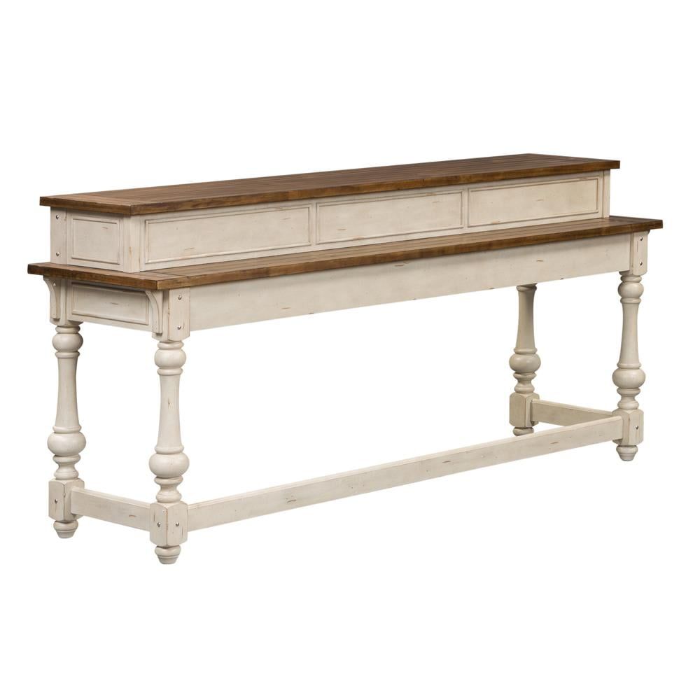 Morgan Creek White Rectangular Console Bar Table with Storage