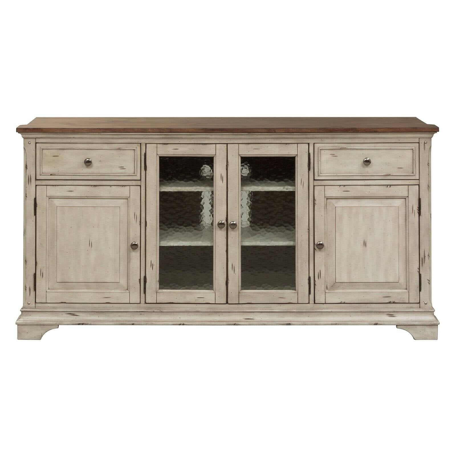 Morgan Creek 68" White and Brown Traditional TV Stand