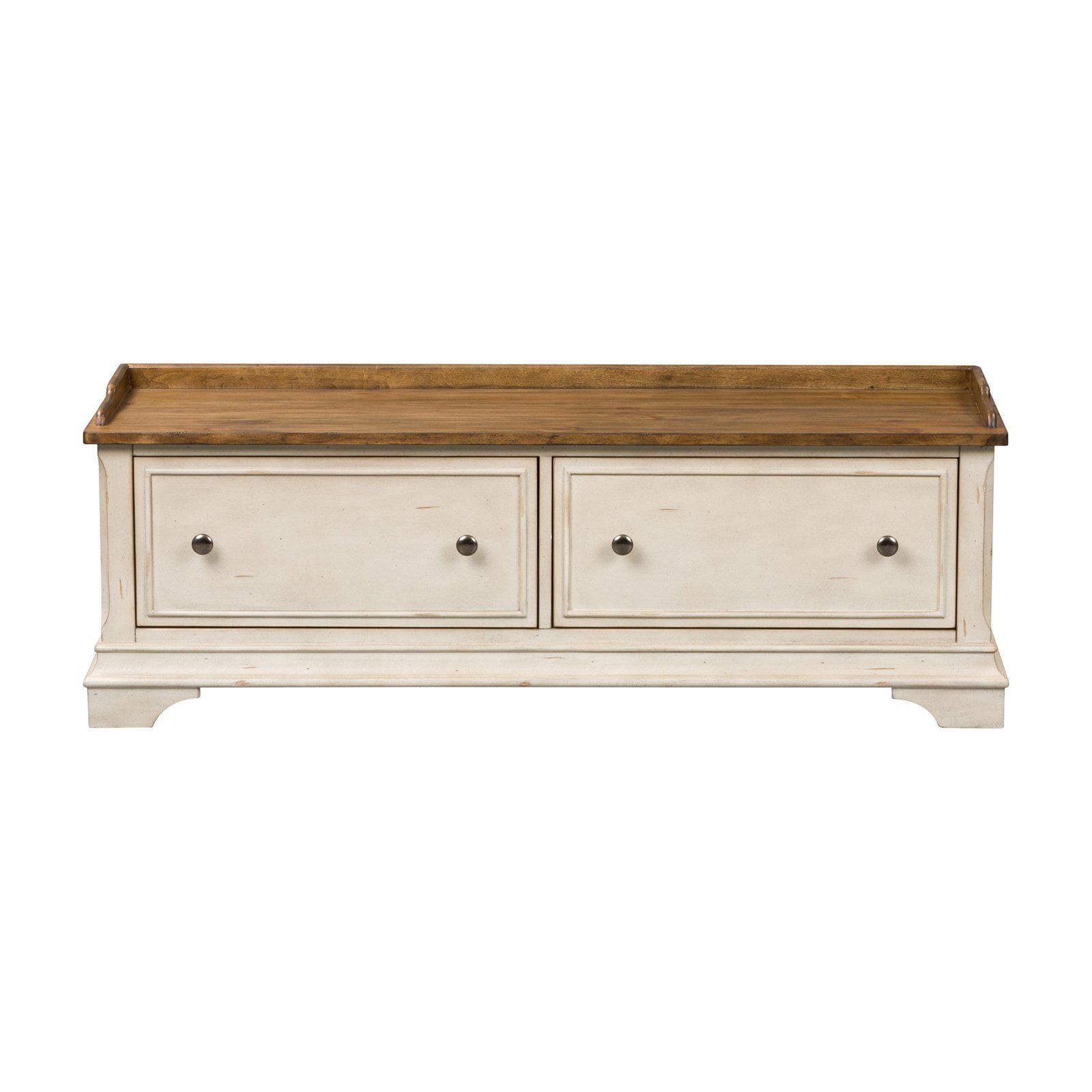 Morgan Creek White Wood Storage Hall Bench