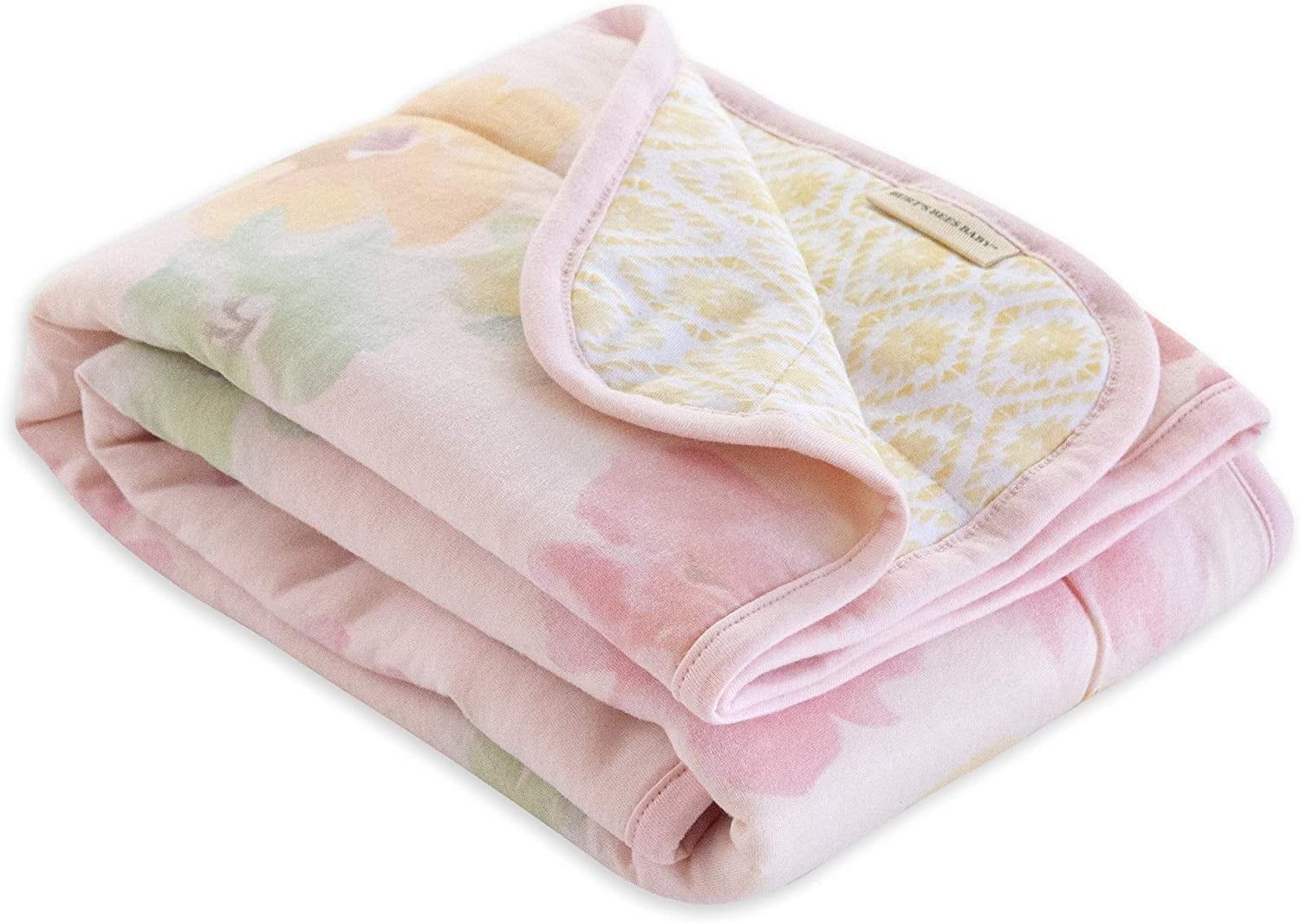 Blossom Pink Organic Cotton Reversible Baby Blanket