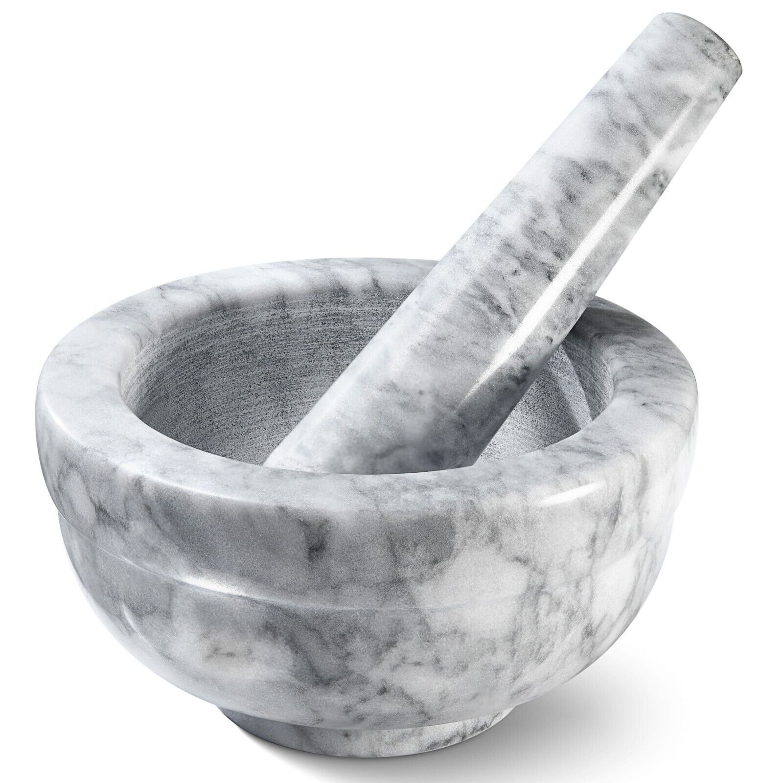 Gray Marble 3.75" Mortar and Pestle Set for Kitchen