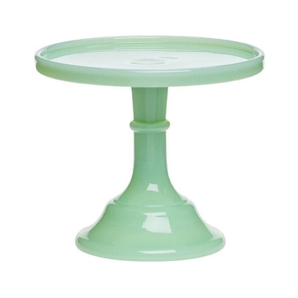 Jade Green 6" Glass Cake Stand