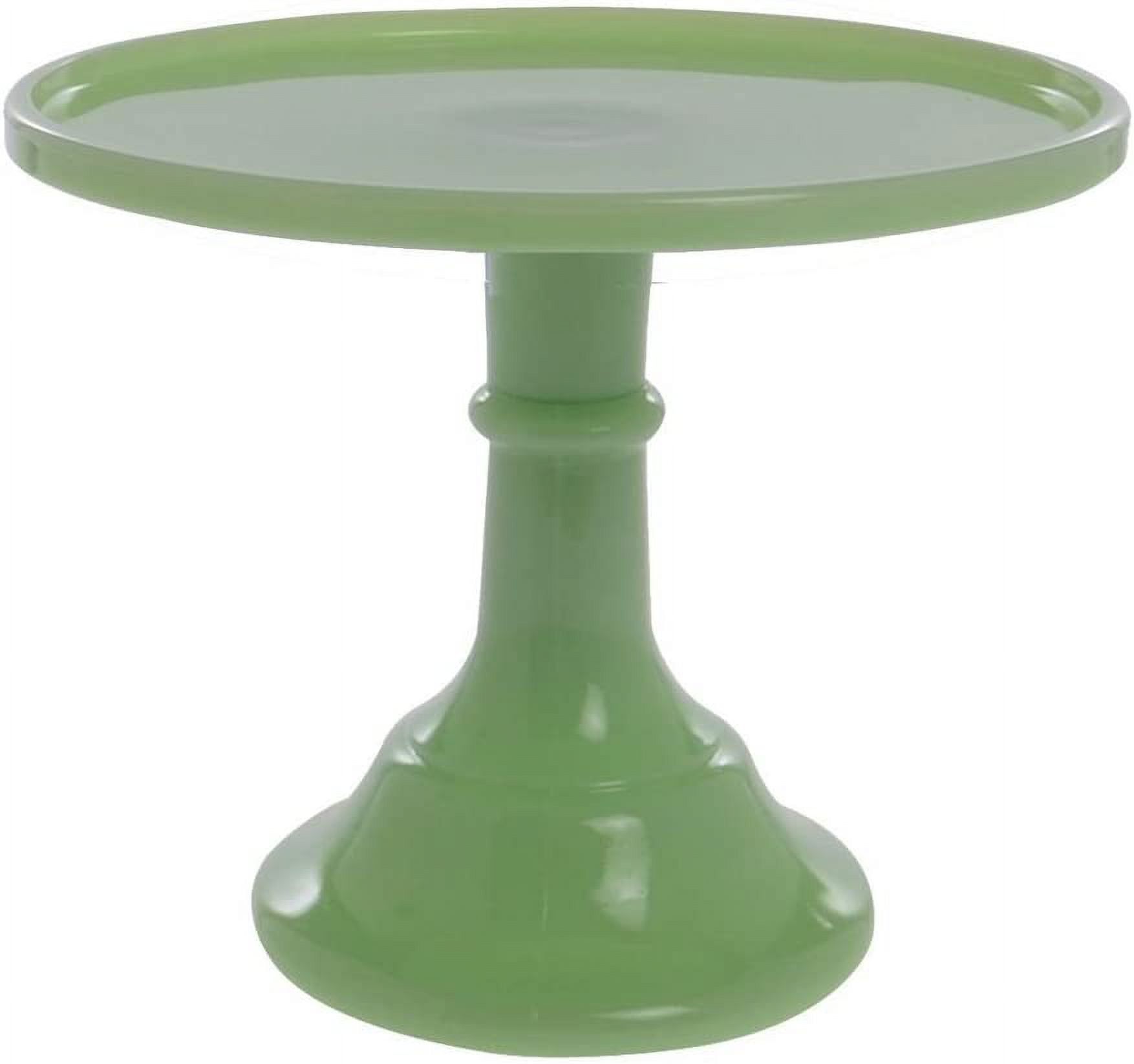 Jadeite Green Glass Pedestal Cake Stand, 9-inch