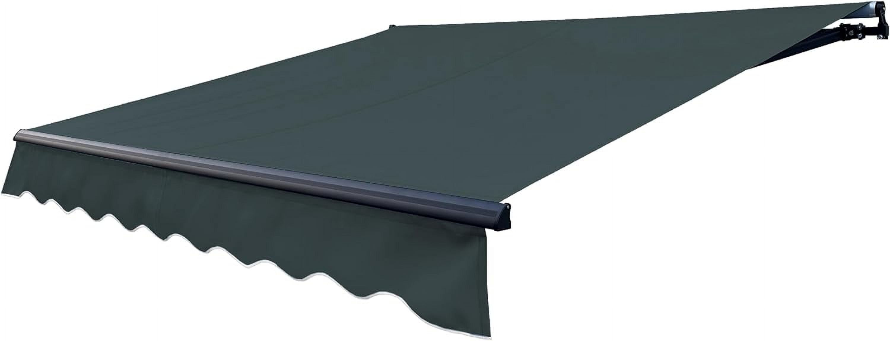 Forest Green Motorized Retractable Awning with Black Frame, 20x10