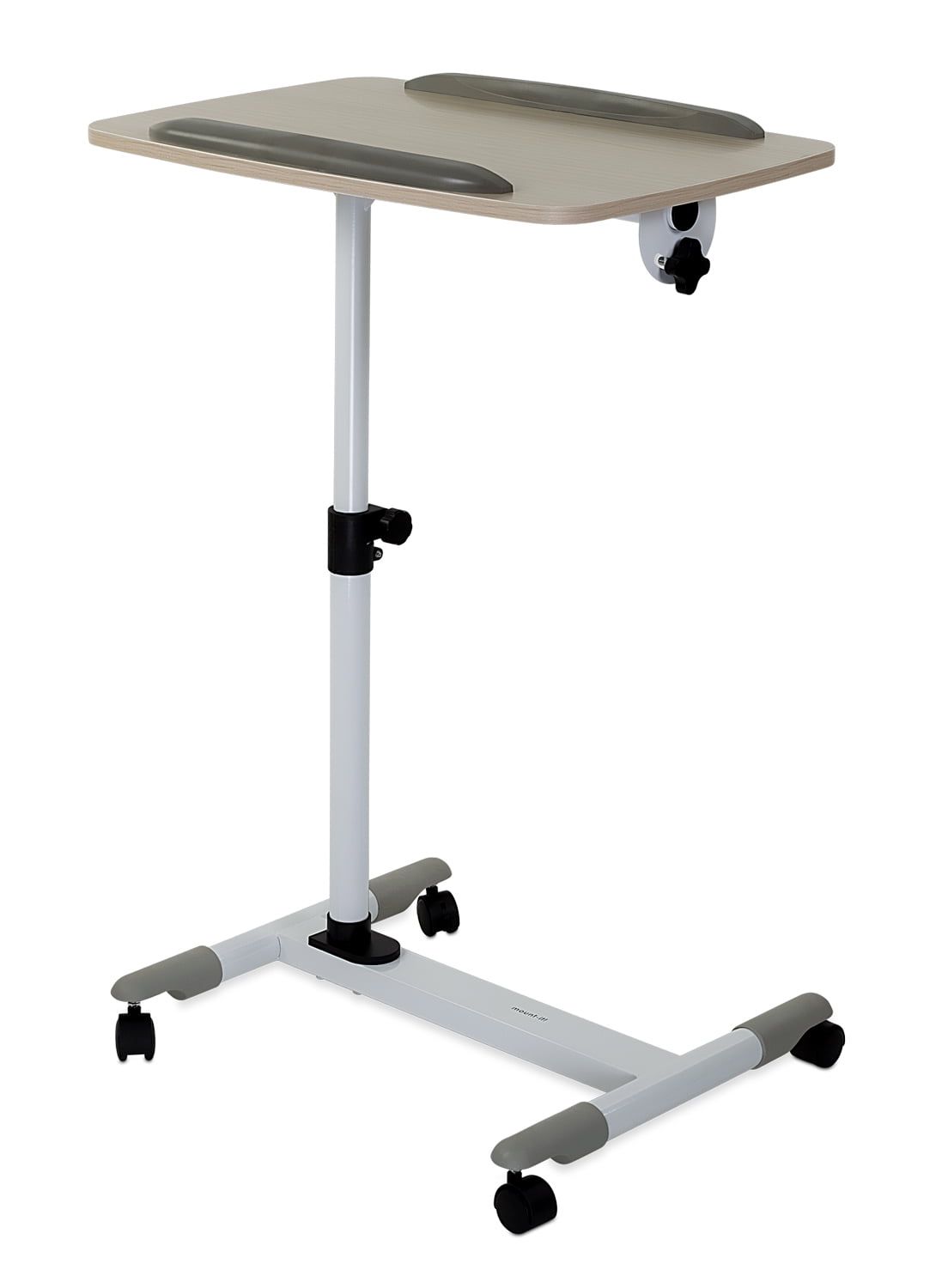 Adjustable Height Black and Gray Rolling Laptop Cart