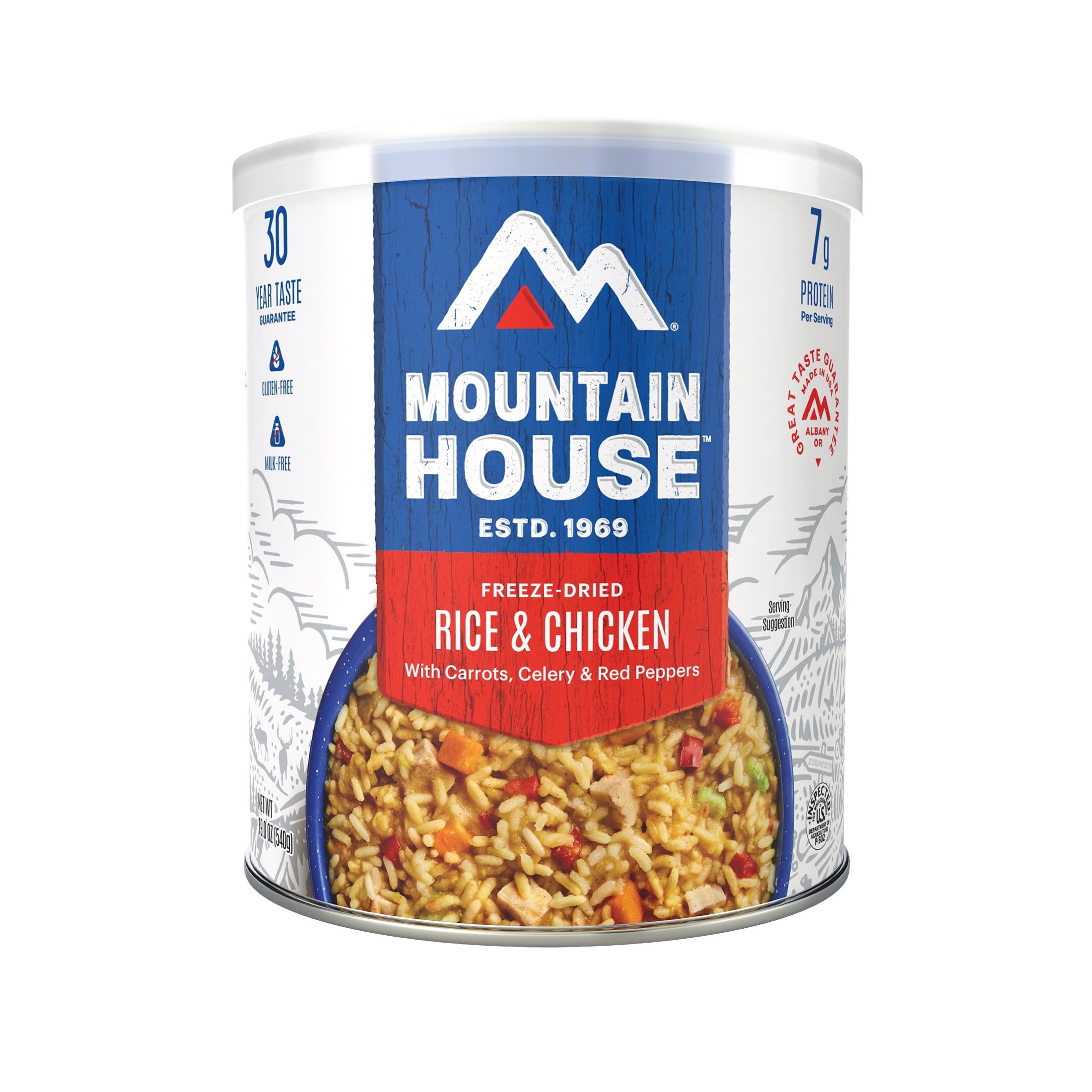 Mountain House Freeze-Dried Rice & Chicken with Vegetables Can