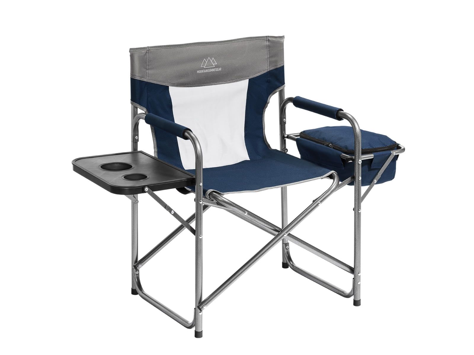 Navy Steel Frame Camping Chair with Cooler and Table