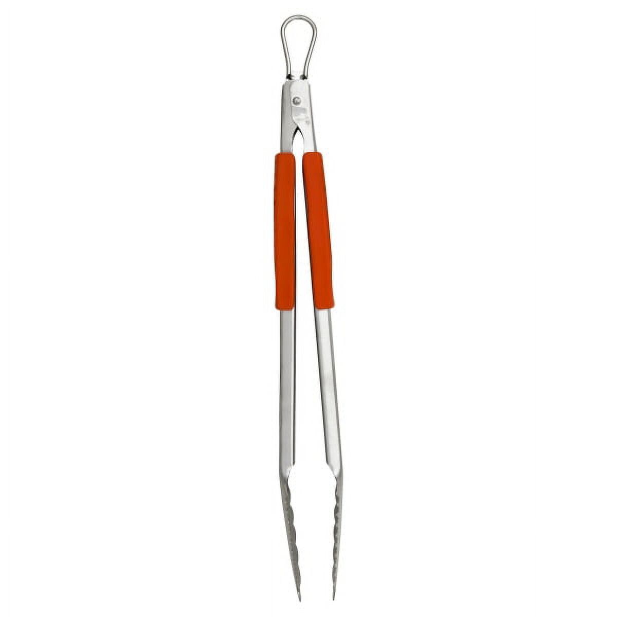 Orange Easy Grip Stainless Steel Locking Tongs