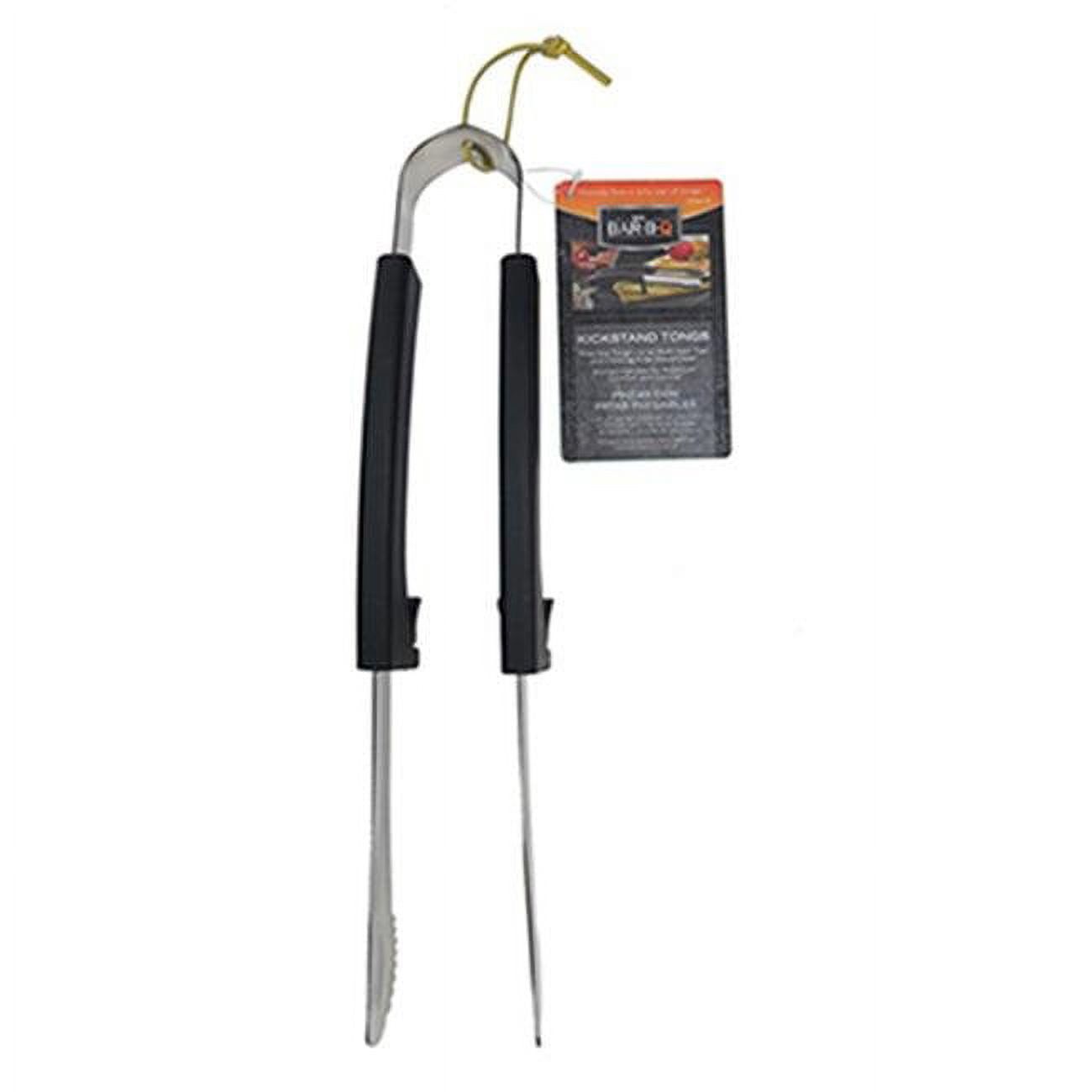 Stainless Steel Grill Tongs with Plastic Kickstand Handle