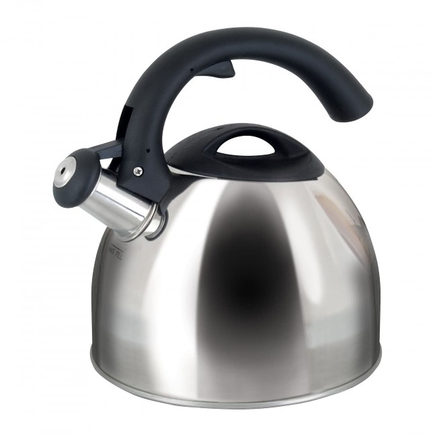 Stainless Steel Whistling Tea Kettle with Black Handle