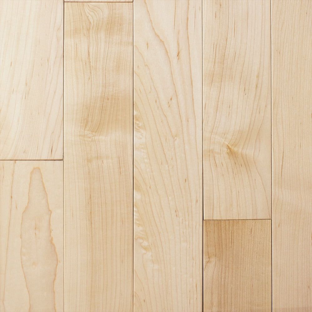 Natural Maple 4" Solid Hardwood Flooring with Smooth Finish