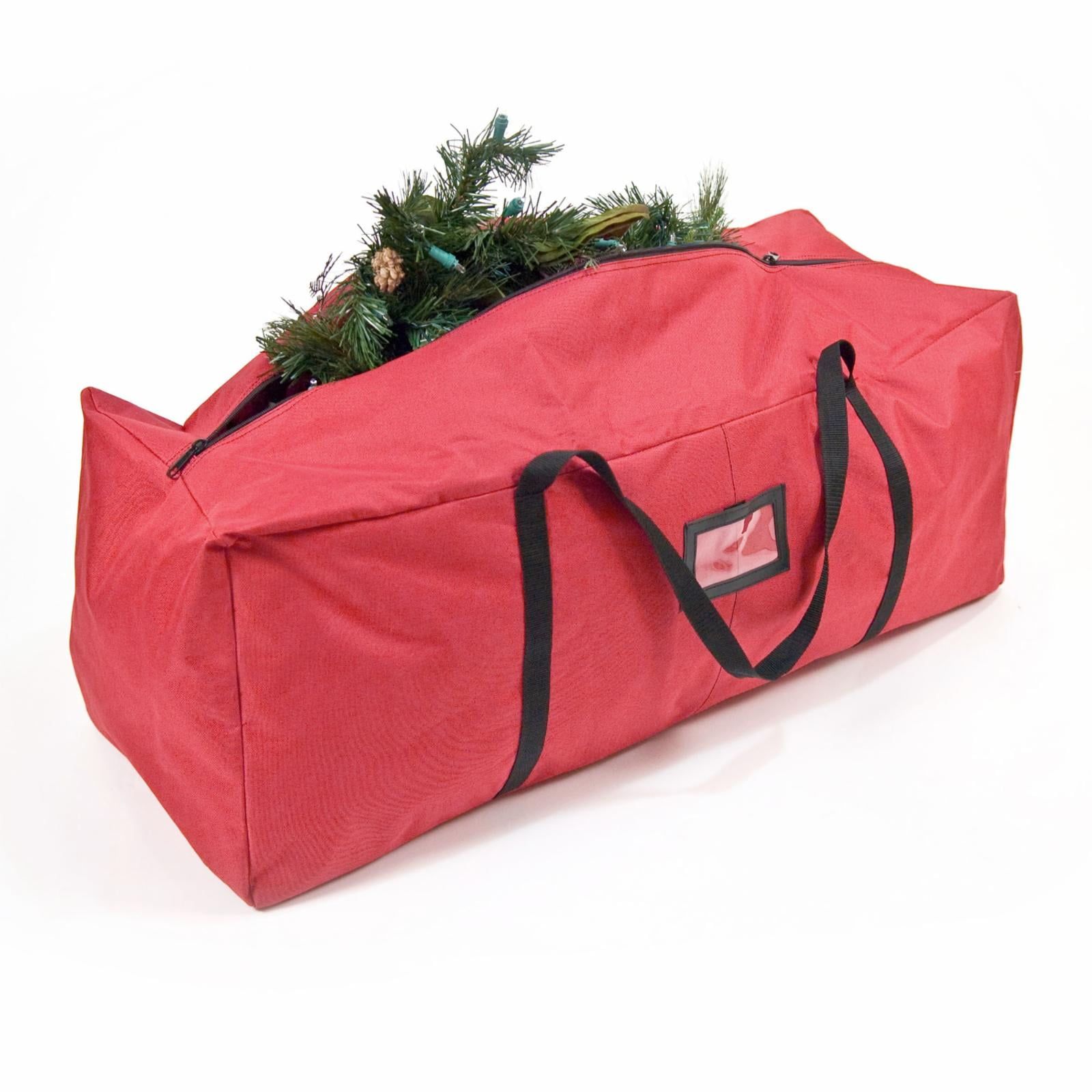 Red Polyester Christmas Decoration Storage Bag with Handles