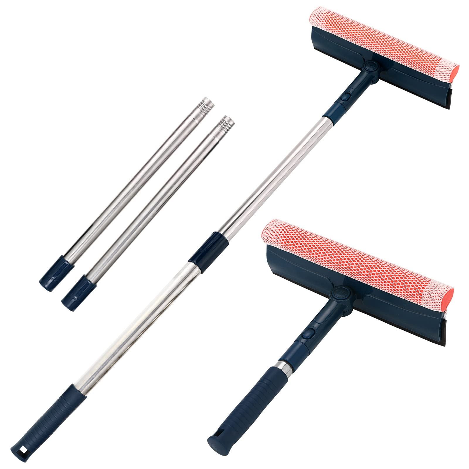 Multi-Use Window Squeegee with 56" Long Handle and Dual Side Blade