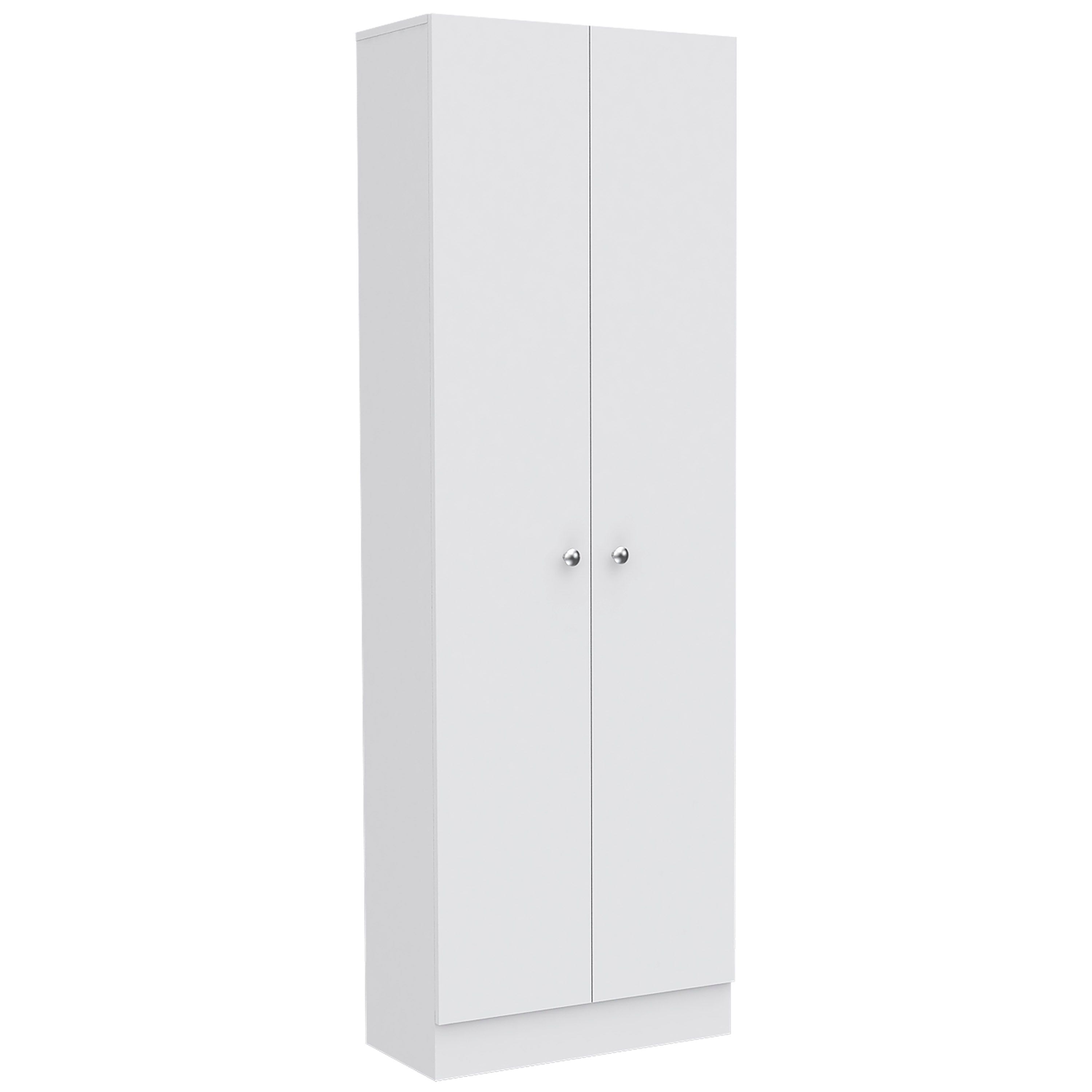 White Tall Multi-Storage Cabinet with Five Shelves