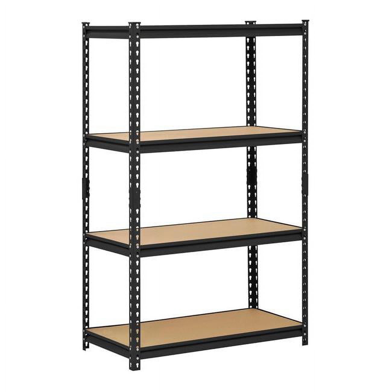 Edsal Black Steel 4-Shelf Adjustable Industrial Shelving Unit