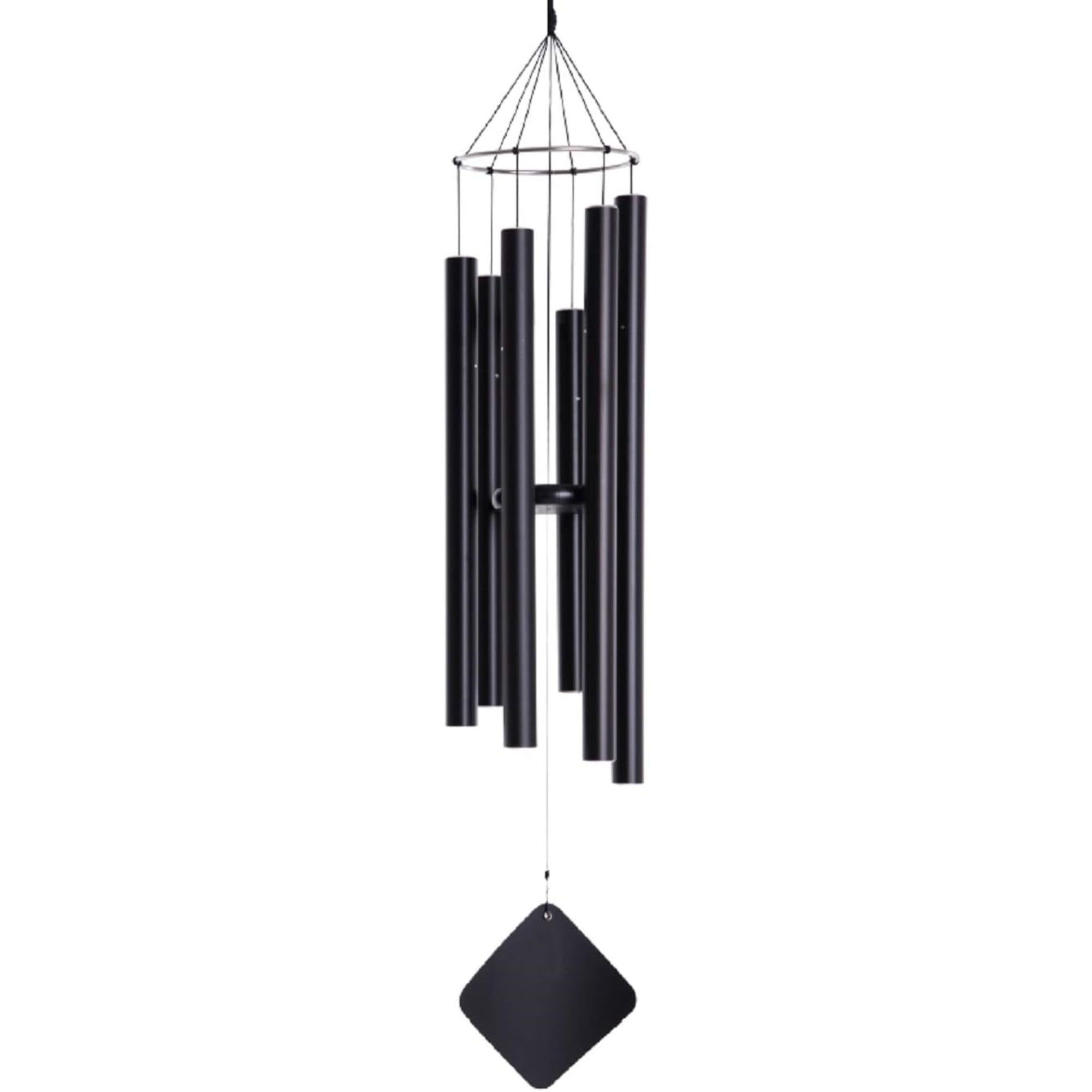 Black Aluminum Mongolian Mezzo Wind Chime, 38"