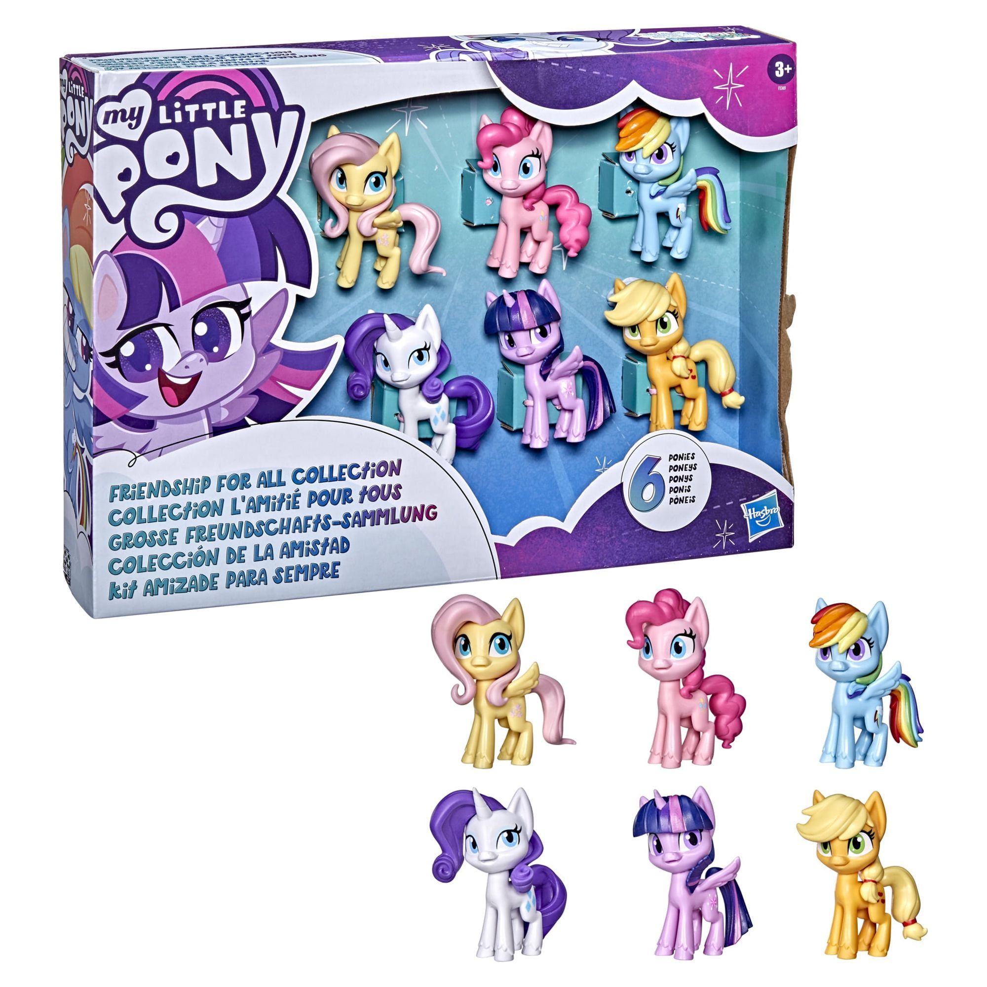 Friendship for All Collection Pack with 6 Multi-color Pony Dolls