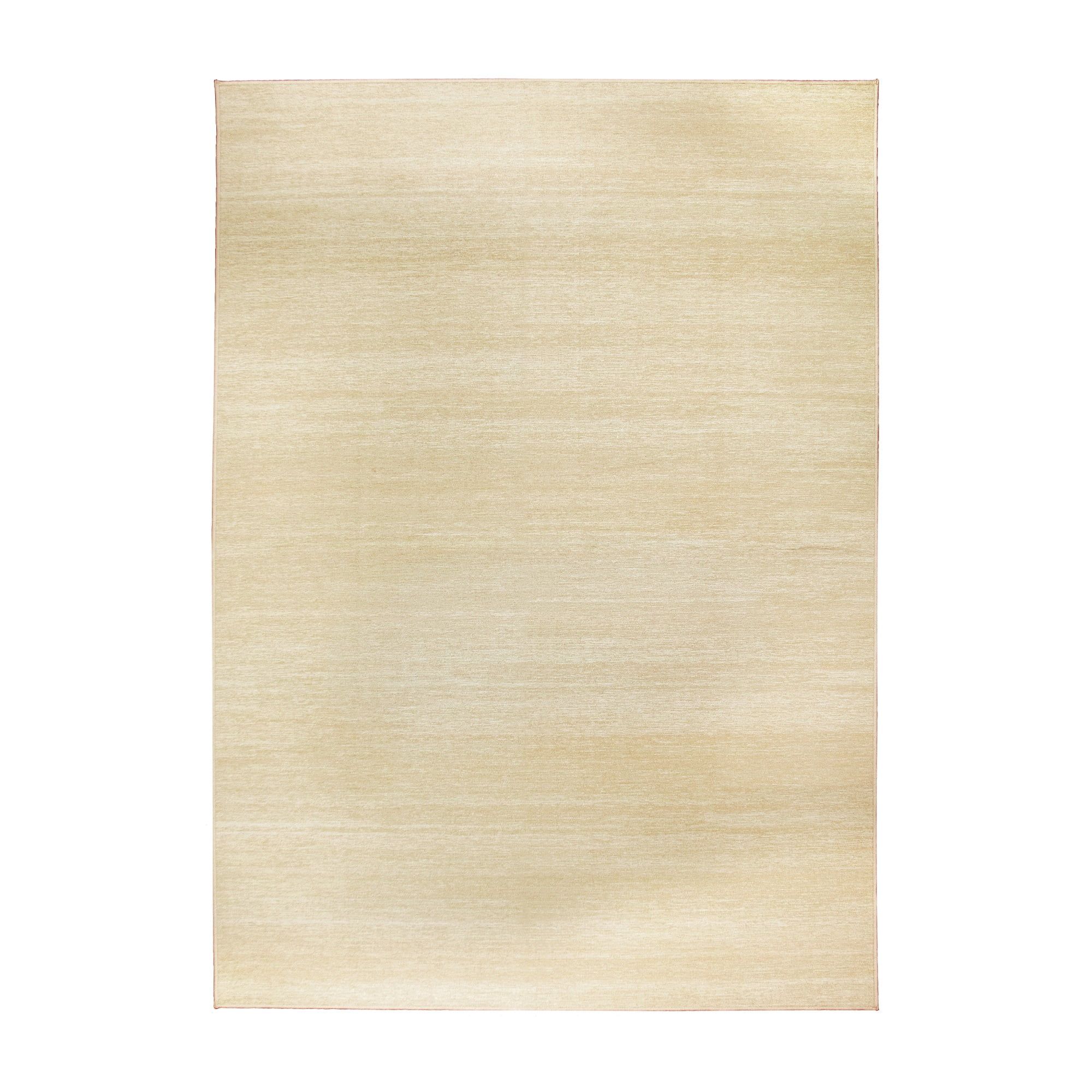 Cream 5' x 7' Washable Non-Slip Synthetic Area Rug