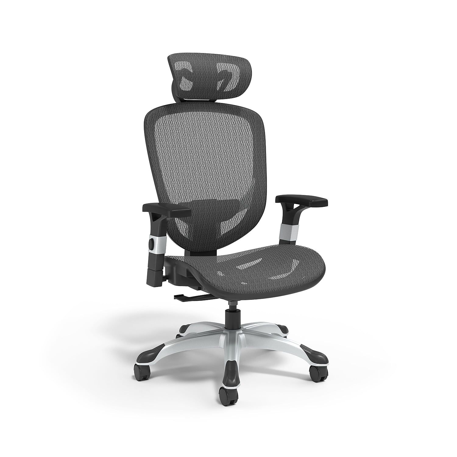 Ergonomic Black Mesh High-Back Swivel Task Chair with Adjustable Arms